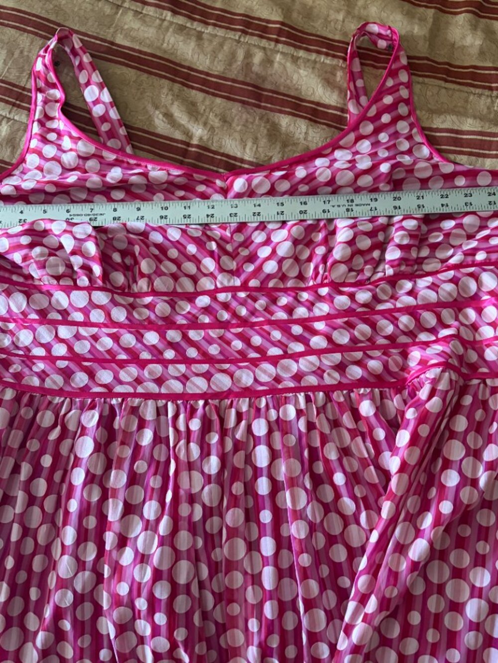 Signature by Robbie Bee pink and white polka dot dress Size 24 Lined - Picture 11 of 11